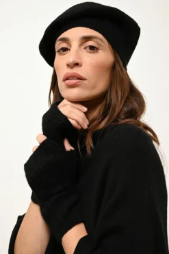 ASHLEY poncho col bateau noir