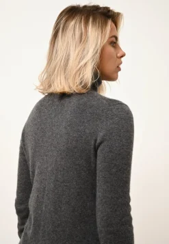 AVA pull col roulé anthracite chiné