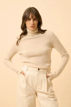 AVA pull col roulé avoine