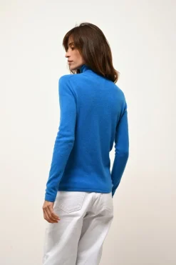 AVA pull col roulé azur