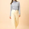 AVA pull col roulé bleu ivoire