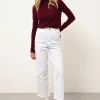 AVA pull col roulé bordeaux