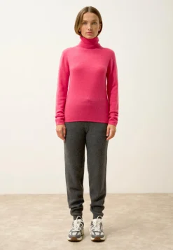 AVA pull col roulé fraise