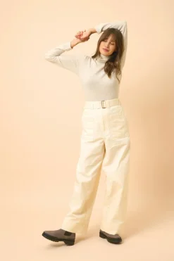 AVA pull col roulé gris perle chiné