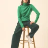 AVA pull col roulé menthe