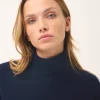 AVA pull col roulé navy