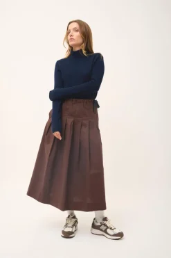 AVA pull col roulé navy
