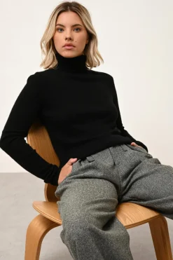 AVA pull col roulé noir