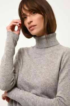 AVA pull col roulé nuage chiné