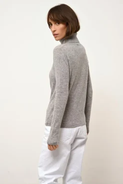 AVA pull col roulé nuage chiné