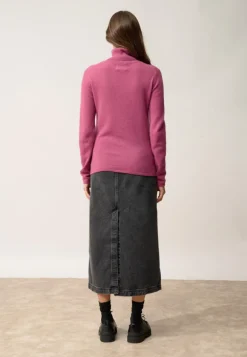 AVA pull col roulé orchidée