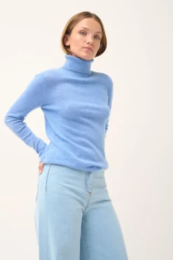 AVA pull col roulé sky