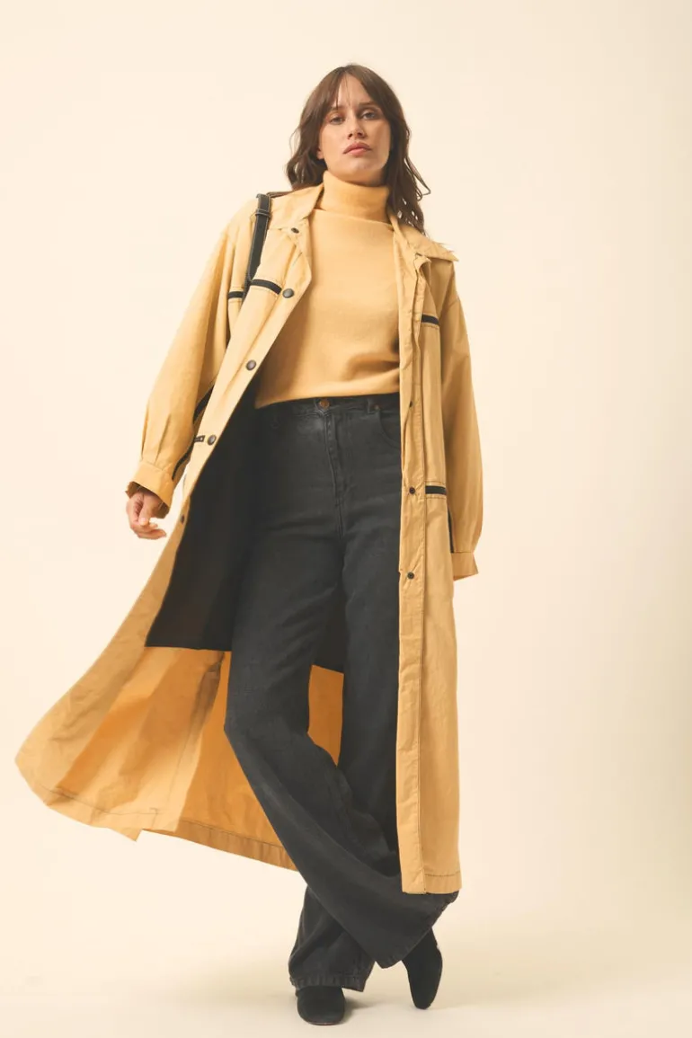 AVA pull col roulé vanille