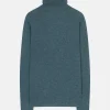 AVA pull col roulé vert canard chiné