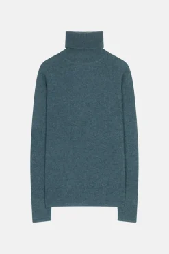 AVA pull col roulé vert canard chiné