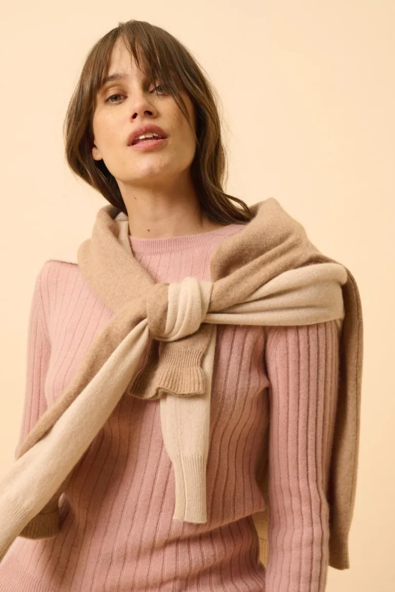 AVANA pull col rond bois de rose