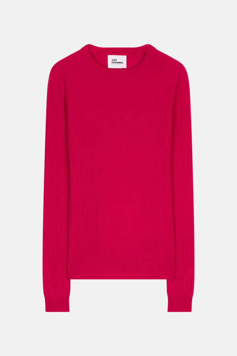 AVANA pull col rond fuchsia