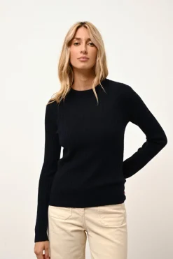 AVANA pull col rond navy