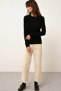 AVANA pull col rond noir