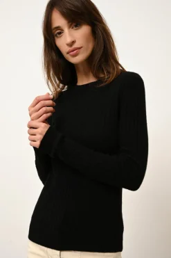 AVANA pull col rond noir