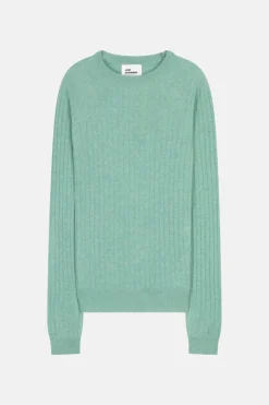 AVANA pull col rond vert chiné