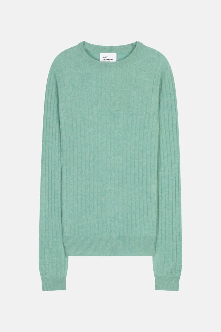 AVANA pull col rond vert chiné
