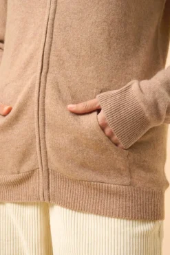 AYR gilet col montant camel chiné
