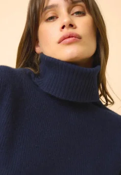 BILLY pull col roulé navy