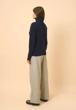 BILLY pull col roulé navy