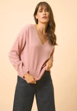 BIRSE pull col v bois de rose