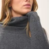 BLANTYRE pull col roulé anthracite chiné