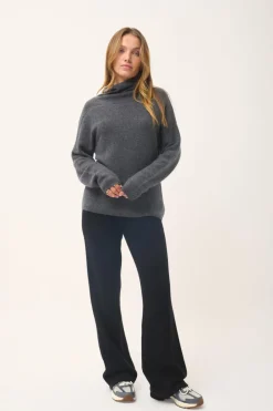 BLANTYRE pull col roulé anthracite chiné
