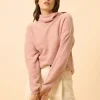 BLANTYRE pull col roulé bois de rose