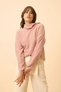 BLANTYRE pull col roulé bois de rose
