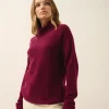BLANTYRE pull col roulé bordeaux