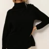 BLANTYRE pull col roulé noir