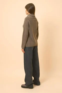 BLANTYRE pull col roulé taupe chiné