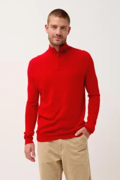 BRADLEY pull col camionneur rouge