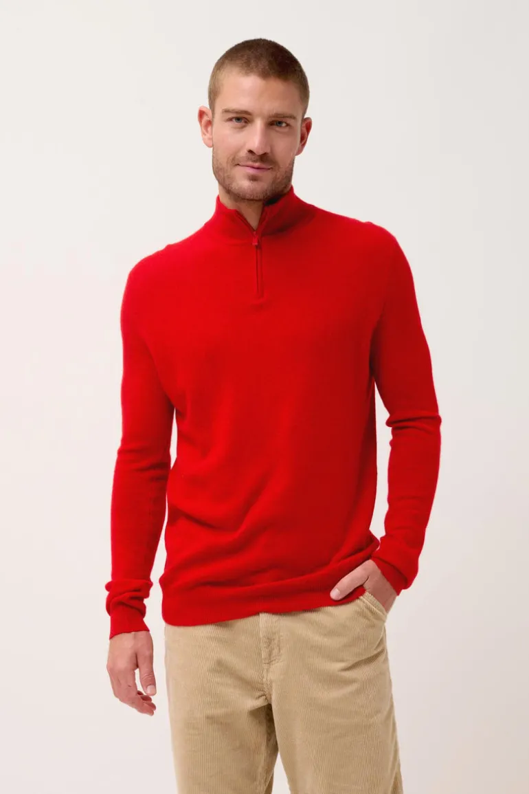 BRADLEY pull col camionneur rouge