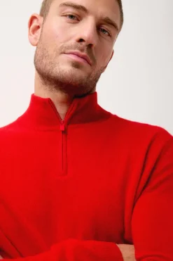 BRADLEY pull col camionneur rouge