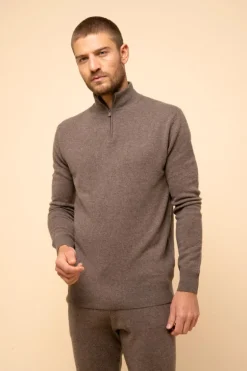 BRADLEY pull col camionneur taupe chiné