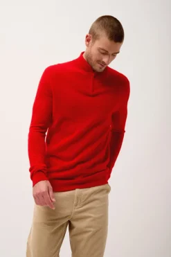 BRADLEY pull col camionneur rouge