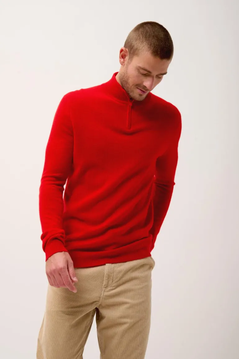 BRADLEY pull col camionneur rouge