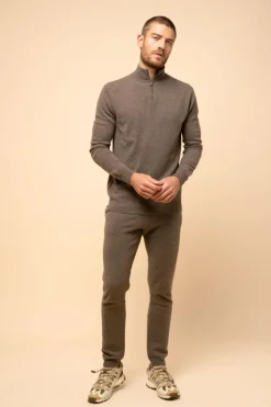 BRADLEY pull col camionneur taupe chiné
