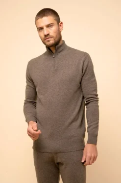BRADLEY pull col camionneur taupe chiné
