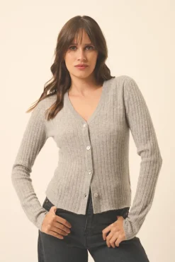 CAMILLE cardigan col v nuage chiné