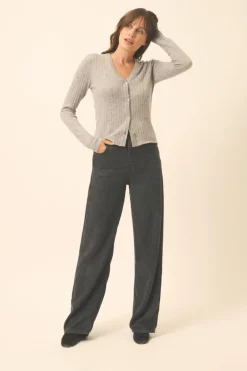CAMILLE cardigan col v nuage chiné