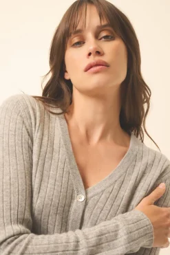 CAMILLE cardigan col v nuage chiné