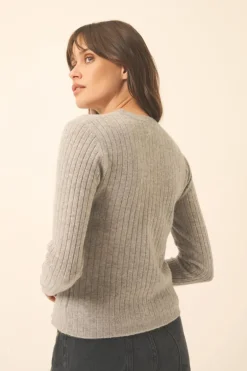 CAMILLE cardigan col v nuage chiné