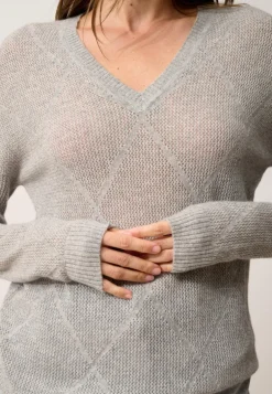 CAPUCINE pull col v nuage chiné